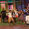 Shankar Mahadevan and Loy Mendosa on the sets of The Kapil Sharma Show