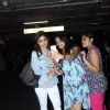 Shamita Shetty obliges a fan with a selfie at Airport