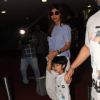 Shilpa Shetty with their son snapped at the airport