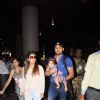 Harbhajan Singh with wife Geeta Basra and daughter snapped at airport