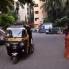 Vidya Balan interacts with an auto driver