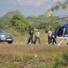 SRK leaves in his Chopper to Mumbai