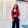 Hina Khan in red jacket for Bigg Boss House Task