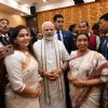Prime Minister Narendra Modi with Asha Bhosle snapped at The National Museum of Indian Cinema