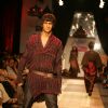 A model display the collection of Rohit Bal at Lakme Fashion Week in Mumbai