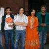 Sohail Khan, Dia Mirza, Arbaaz Khan and Jacky Shroff at a press-meet for the Film "Kissan" in New Delhi on Wednesday