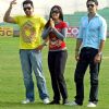 Bollywood Actor Aftab Shivdasani, Neetu Chandra and Dino Morea during the Initiative "India First" to Unite Nation Campaign at Ambedkar Stadium in New Delhi on Tuesday