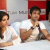 Soha Ali Khan, Imran Hasmi and Mahesh Bhatt in the press meet of their new film ''Tum Mile'' in a city multiplex in Kolkata on Friday