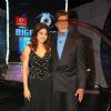 Amitabh Bachchan and Shamita Shetty on the sets of Big Boss at Lonavala