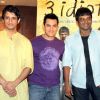 Actors Sharman Joshi, Aamir Khan and R Madhawan at a press-meet to promote their movie "3-Idiots'''', in New Delhi on Wednesday