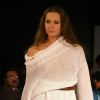 A Model showcasing designer Ramon Gurillo''s creation at the ''''India International Fashion Week'''' at Gurgaon on Thursday