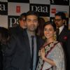 Karan Johar with bollywood actress Vidya Balan at the premiere of film "Paa"