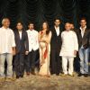 A R Rahman, Aishwarya Rai Bachchan, Abhishek Bachchan and Gulzar at ''RAAVAN'' movie music launch