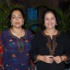 TV actress Reema Lagoo with a friend at the success bash of Marathi film ''Janma'' at Blue Waters