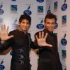 Hussian and Abhijeet Sawant on the sets of Indian Idol at Filmistan