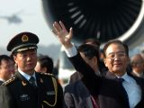 Chinese Premier Wen Jiabao arrives for a three-day visit to India