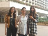 Kiran Rao,Monica Dogra & Kriti Malhotra during the Promotion of Film Dhobi Ghat in Mumbai