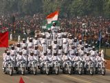 The dress rehearsal for the Republic Day parade at Rajpath
