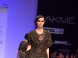 Model on the ramp for designer Deepika Govind on Lakme Fashion Week day 3 in Mumbai
