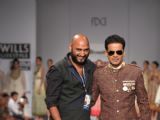 Bollywood actor Manoj Bajpayee designer Samant Chauhan show at Wills Lifestyle India Fashion Week -2013, In New Delhi