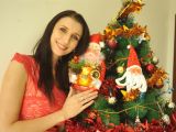 Claudia Ciesla pose during the special photo shoot celebrating Christmas with Christmas tree