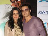 Jimmy Shergill and Neha Dhupia during a promotional event for their Punjabi film Rangeelay