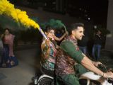 Actor Abhishek Bajaj makes a dashing bike entry during his sangeet ceremony