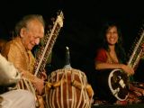 Sitar player Pt Ravi Shankar and his daughter Anoushka Shankar at the concert ''''Music in the Park'''', in New Delhi
