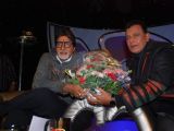 Amitabh Bachchan with Mithun Chakraborty on the sets of DID in Mumbai