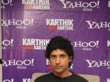 Farhan Akhtar at Yahoo-KCK tie-up media meet at Bandra, MUmbai