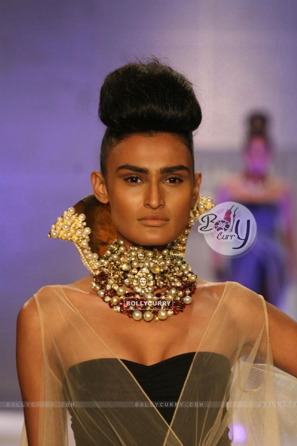 A model walks the ramp