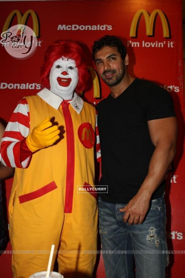 John at McDonalds to promote Jhoothi Hi Sahi at Andheri, Mumbai