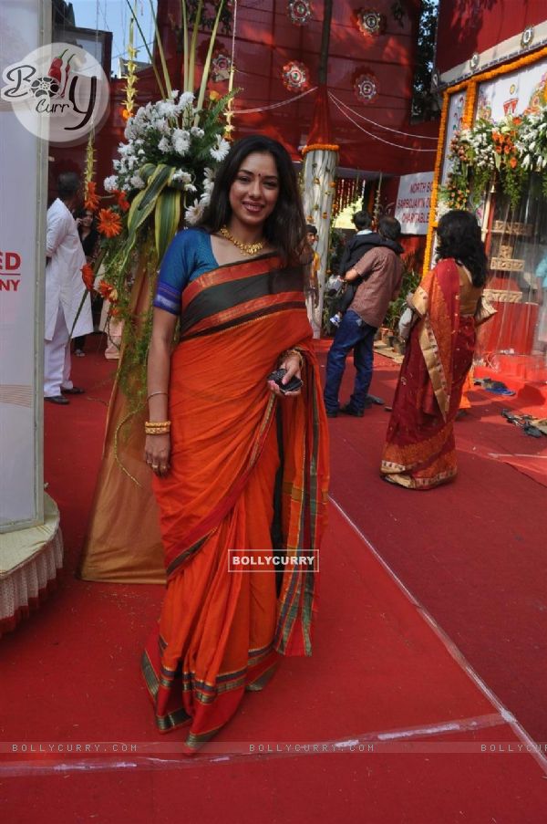 Rupali Ganguly attend a Durga Puja event