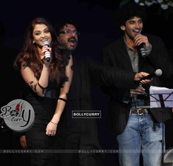 Aishwarya and Sanjay Bhansali at Music release of 'Guzaarish' at Yash Raj Studio, Mumbai