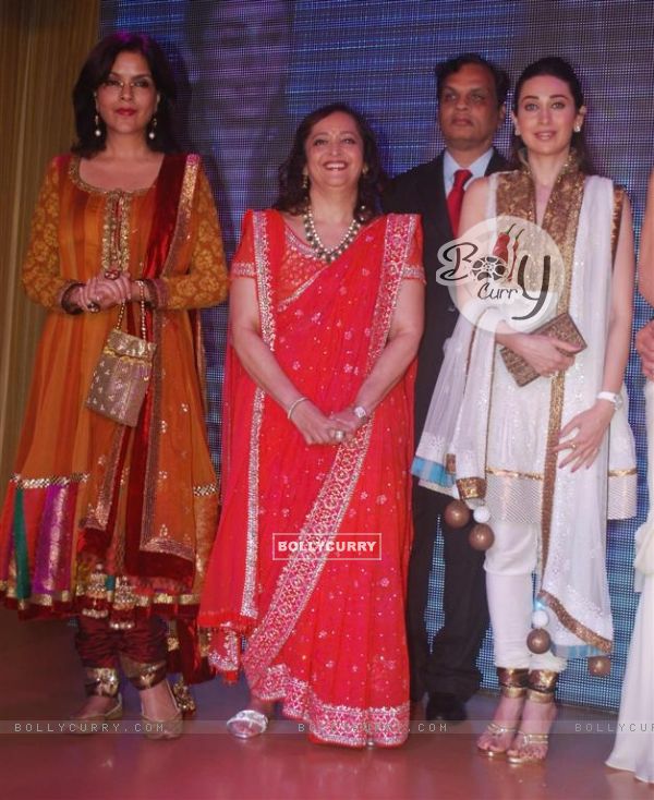 Karishma and Zeenat Aman at Manish Malhotra Bridal Collection show at Taj Mahal Hotel at Mumbai