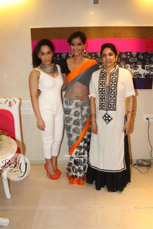 Sonam and Neena at innaguration of fashion designer Masaba Gupta's first standalone store''MASABA''