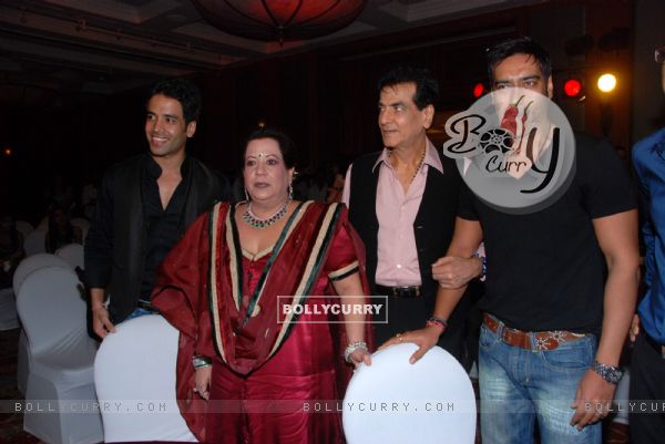 Ajay Devgan, Jeetendra and Tusshar Kapoor at Once Upon a Time film success bash at JW Marriott in Ju