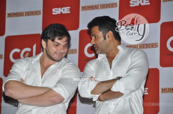 Sohail Khan and Sunil Shetty at Press Conference for the Celebrity cricket League (CCL), Mumbai