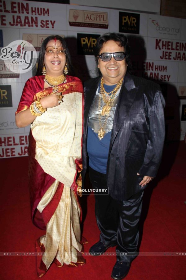 Bappi Lahiri with his wife at Premier Of Film Khelein Hum Jee Jaan Sey (110465)