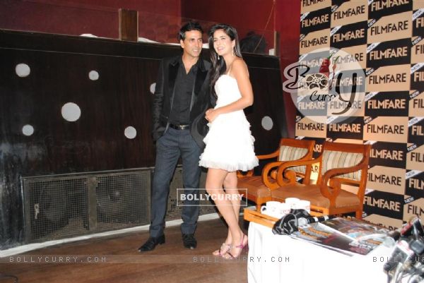 Katrina Kaif and Akshay Kumar unveil Special Anniversay Issue 2010 of Filmfare Magazine at Enigma in Hotel JW Marriott in Juhu, Mumbai