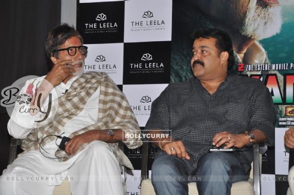 Amitabh Bachchan and Mohanlal at the press meet of Kandahar hosted by the Leela Hotels (112513)