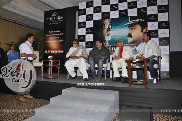 Amitabh Bachchan and Mohanlal at the press meet of Kandahar hosted by the Leela Hotels (112515)
