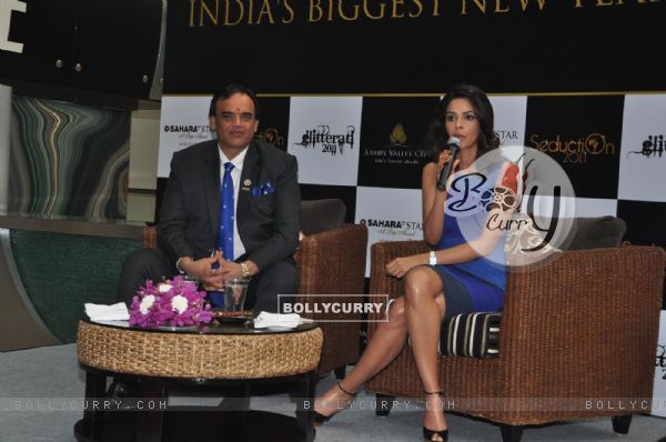 Mallika Sherawat grace the Sahara Star New Year's bash announcement at the Sahara Star