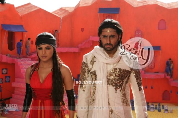 Abhishek and Priyanka looking serious