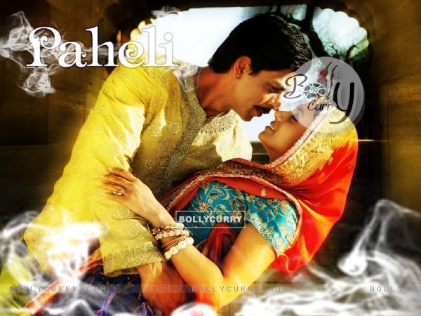 Paheli(2005)movie poster with rani and shahrukh (11423)