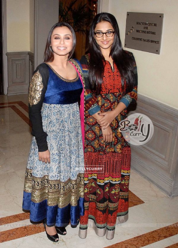 Rani Mukherjee and Vidya Balan pose for a photo shoot for their upcoming film