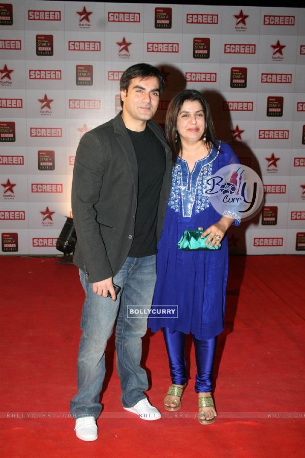 Arbaaz and Farah Khan at 17th Annual Star Screen Awards 2011
