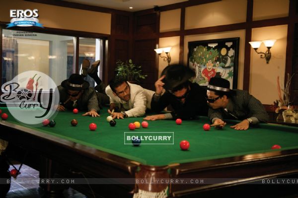 Sunil Shetty playing pool