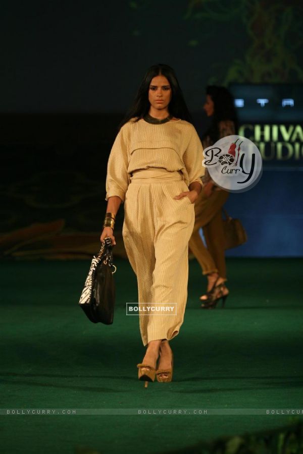 Models walking on the ramp for Chivas Studio Fashion Show at Mahalaxmi Race Course