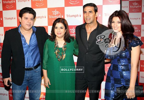 Akshay Kumar, Twinkle, Farah and Sajid Khan at Triumph Lingerie Fashion Show 2011